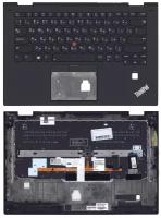 Клавиатура для ноутбука Lenovo Thinkpad Yoga X1 2nd Gen 2017 черная с подсветкой топ-панель
