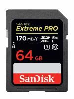 Карта памяти 64Gb - SanDisk Extreme Pro - Secure Digital XC Class 10 UHS-I SDSDXXY-064G-GN4IN