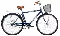 Велосипед FOXX FUSION 28" (2022) (Велосипед FOXX 28" FUSION синий, сталь, размер 20" + передняя корзина)