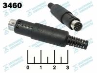 Разъем mini DIN 8pin штекер на кабель 3-х рядный (1-460)