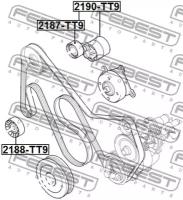 Ролик натяжной, 2187TT9 FEBEST 2187-TT9