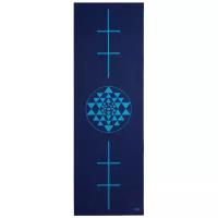 Bodhi Коврик для йоги Leela 183*60*0,4 см (183 см / Yantra т. синий / 4 мм)