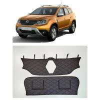 Утеплитель радиатора особо прочный Premium для Renault Duster с кармашками 2020-2022 (чёрный ромб)