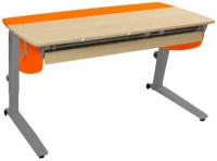 Стол детский Астек-Элара Премиум с ящиком 120x70 см береза/оранжевый/серый