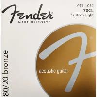 Струны для акустической гитары FENDER STRINGS NEW ACOUSTIC 70CL 80/20 BRONZE 11-52