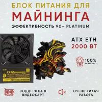 Блок питания для майнинга 2000W на 8 видеокарт/Блок питания компьютера/ATX/блок питания 2000w