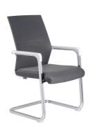 Офисное кресло для посетителей и переговорных Riva Chair D 819 белый пластик, серая сетка