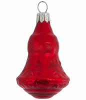Стеклянная елочная игрушка Ёлочная игрушка "Колокольчик" (Рождественское яблоко) красный