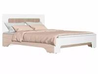 Двуспальная кровать стиль МК ООО Кровать Палермо 3 Белый,160х200 см, С основанием