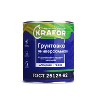 Грунтовка ГФ-021 по дереву и металлу Krafor, алкидная, 20 кг, красно-коричневая