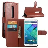 Чехол с визитницей для Motorola Moto X Style (коричневый)