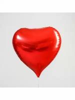 Шар фольгированный 28 Сердце 3D цвет красный