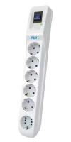 Сетевой фильтр Pilot L GP 6 розеток (5 евро + 1GP) 3 м/ Surge protector Pilot L GP 6 sockets (5 Euro + 1GP) 3 m white