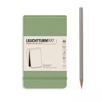 Блокнот нелинованный Leuchtturm Reporter Notepad Pocket 188 стр., твердая обложка пастельный зеленый