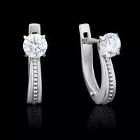 PLATINA jewelry Золотые серьги с вставками Swarovski 02-3942-00-501-1120-38