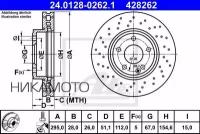 ATE 24012802621 24.0128-0262.1_диск тормозной передний перфорированный!\ MB W176/W246/C117/X156 1.8-2.2 11>