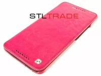 Футляр-книга боковой Hoc Crystal Leather для HTC One Max red rose