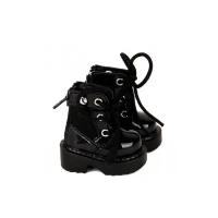 Ботинки на шнуровках чёрные глянцевые для кукол Luts (Латс)