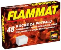 Flammat Premium Кубики (брикеты) без едкого дыма и запаха для розжига каминов, мангалов, барбекю, печей, костров и т.д. 48 шт