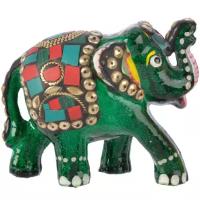 Kaemingk Керамическая статуэтка Слон Индийский 10 см зеленый 640136