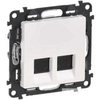 Legrand 753441 Valena LIFE.Информационная розетка двойная RJ45 Кат.5е UTP.С лицевой панелью.Белая