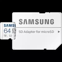 Флеш-карта microSDXC 64Гб Samsung Evo Plus, Class 10 UHS-I U1 ( MB-MC64KA ) адаптер SD