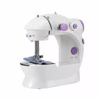 Швейная машина Mini Sewing Machine SM-202A, белый, фиолетовый