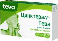 Цинктерал-Тева, таблетки покрыт. плен. об. 124 мг, 25 шт