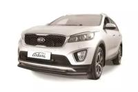 Защита переднего бампера d57+d42 двойная Arbori черн. для KIA Sorento Prime 2015-2018 \ Киа Соренто