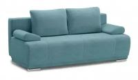 Мягкая мебель Диван кровать прямой Капри Синий, голубой Savana plus mint, обивка рогожка в гостиную, детскую, спальню еврокнижка (195х93х80см)