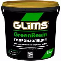 Гидроизоляция Глимс Greenresin многоцелевой эластичный герметик 15 кг зеленая