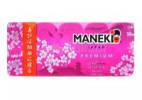 Манеки / Maneki Japan - Туалетная бумага трехслойная Premium Ultra Silk Сакура 10 шт