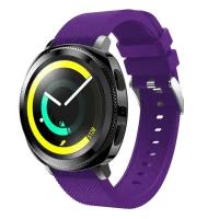 Силиконовый ремешок для Samsung Gear Sport / Gear S2 Classic / Galaxy Watch 42мм / Watch Active / Watch 3 (41мм) / Watch4 (фиолетовый)