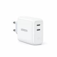 Зарядное устройство UGREEN сетевое USB C х 2 36W PD, цвет белый (70264), 1602468