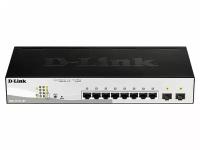 Коммутатор D-Link DGS-1210-10PF1A 8G 2SFP 8PoE 65W настраиваемый