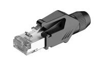 ROXTONE RJ45C5E-PH-BK Ethernet Разъем RJ45(часть A) CAT5e, 150 МГц, макс. AWG26, металлический зажим, с удобным держателем сердечника провода (деталь