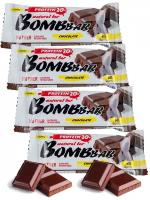 Протеиновый батончик Bombbar Protein Bar 4 x 60 g, Двойной шоколад