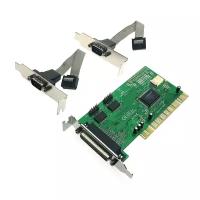 Контроллер PCI - 2 RS232 + 1 Printer port /2 COM + 1 LPT/ chipset NetMos 9835P low profile Espada