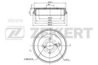 ZEKKERT BS-6321 Барабан торм. зад. Toyota Corolla (E120) 01- Prius (XW10) 00- Yaris (XP10 XP20) 99- bB (XP30) 00