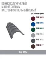 Конек полукруглый малый 2000мм RAL 7004 Сигнальный серый