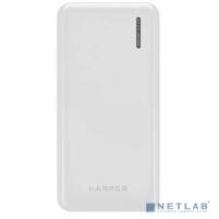 Harper Аксессуар Harper Аккумулятор внешний портативный PB-20011 white (20 000mAh; Тип батареи Li-Pol; Вход 5V/2A; Выход 2 USB: 5V/1A и 5V/2,1A; LED индикатор) чёрный