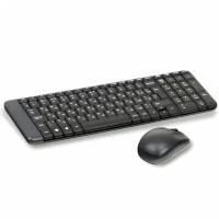 Набор беспроводной LOGITECH Wireless Desktop MK220, комплект 3 шт., клавиатура, мышь 2 кнопки + 1 колесо-кнопка, черный, 920-003169