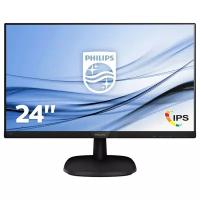 Philips Монитор LCD 23.8'' 16:9 1920х1080(FHD) IPS. nonGLARE, 250cd/m2, H178°/V178°, 1000:1, 10M:1, 16.7M, 4ms, VGA, DVI, HDMI, Tilt, 3Y, Black