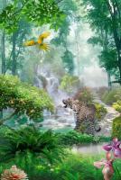 Фотообои Лес тропический с тигром 275x184 (ВхШ), бесшовные, флизелиновые, MasterFresok арт 7-274