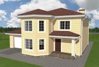 Проект жилого дома STROY-RZN 33-2001 (217,97 м2, 13,91-13,91 м, газобетонный блок, облицовочный кирпич)