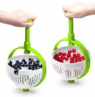 Сушилка механическая с ручкой spinning strainning colander / для зелени, овощей, фруктов и ягод / центрифуга для салата пластиковая