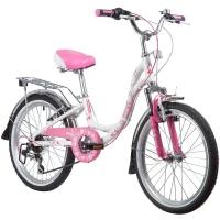 Подростковый городской велосипед Novatrack Butterfly 20 6 (2019) розовый в собранном виде
