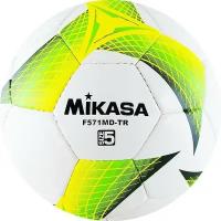 Мяч футбольный тренировочный "MIKASA F571MD-TR-G", р.5, бело-желто-зеленый