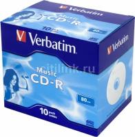 Оптический диск CD-R VERBATIM 700МБ 16x, 10шт., jewel case [43365]