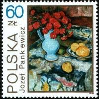 (1989-051) Марка Польша "Юзеф Панкевич" Цветы: картины в Национальном музее III O